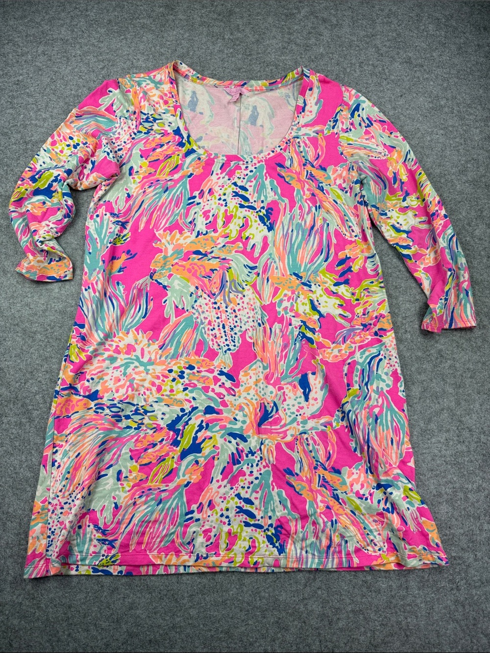 Lilly Pulitzer Pink Multicolor Tropical-Print Shift Dress